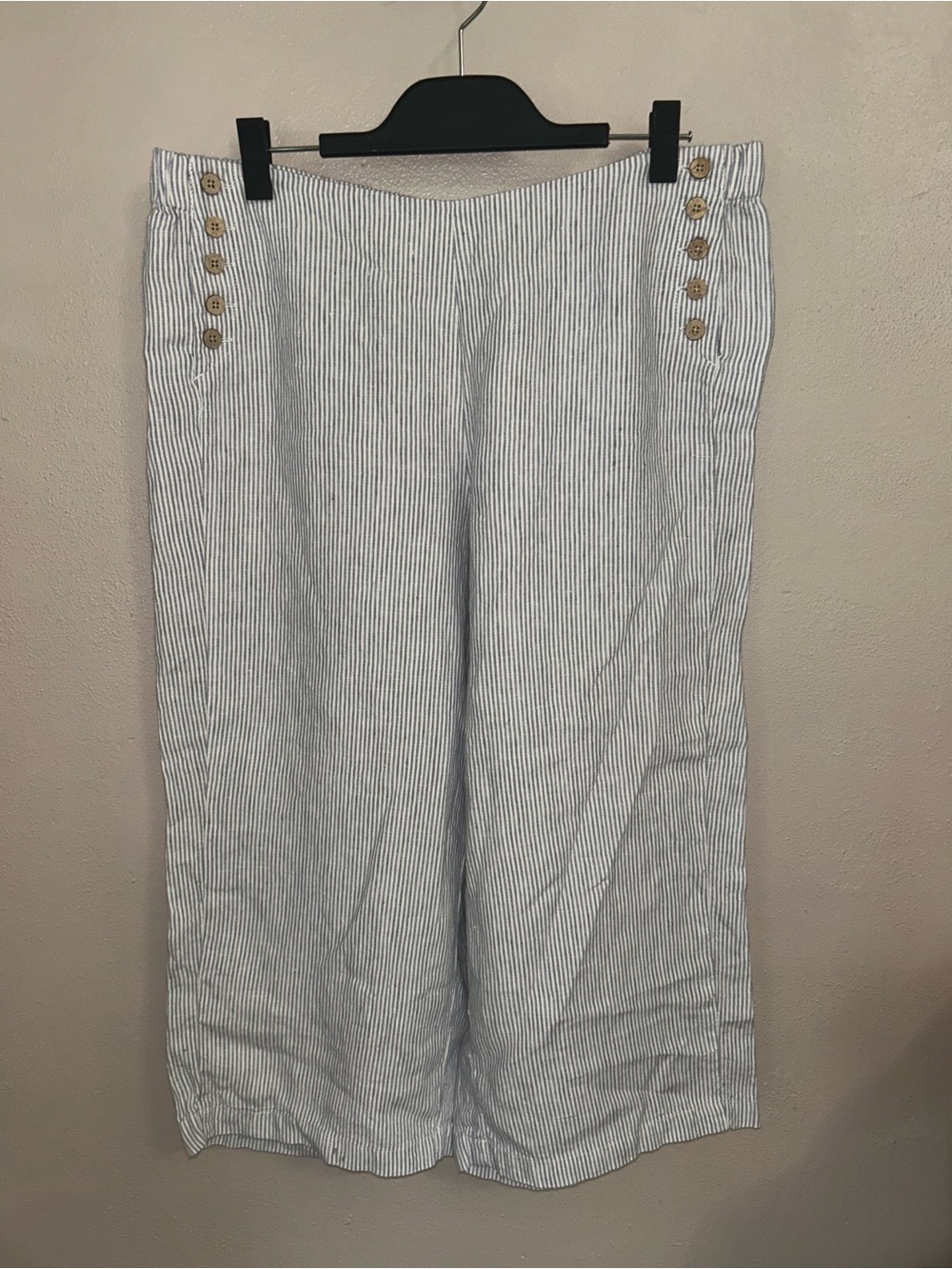 J. Jill Linen Striped Wide Leg Pants XL Petite NWT Coastal Nautical